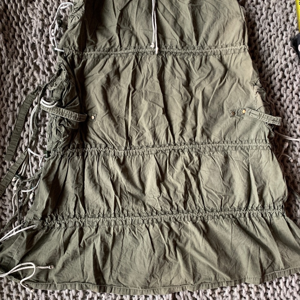 Vintage High Waist Cargo Parachute Maxi Skirt